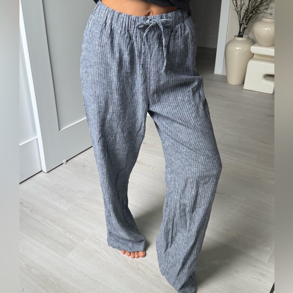 Gray Striped Women's Pants - Picture 3 of 3